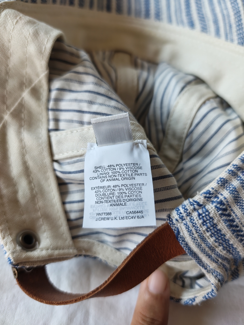 Madewell Blue & White Striped Cotton Baseball Cap - Picture 6 of 7